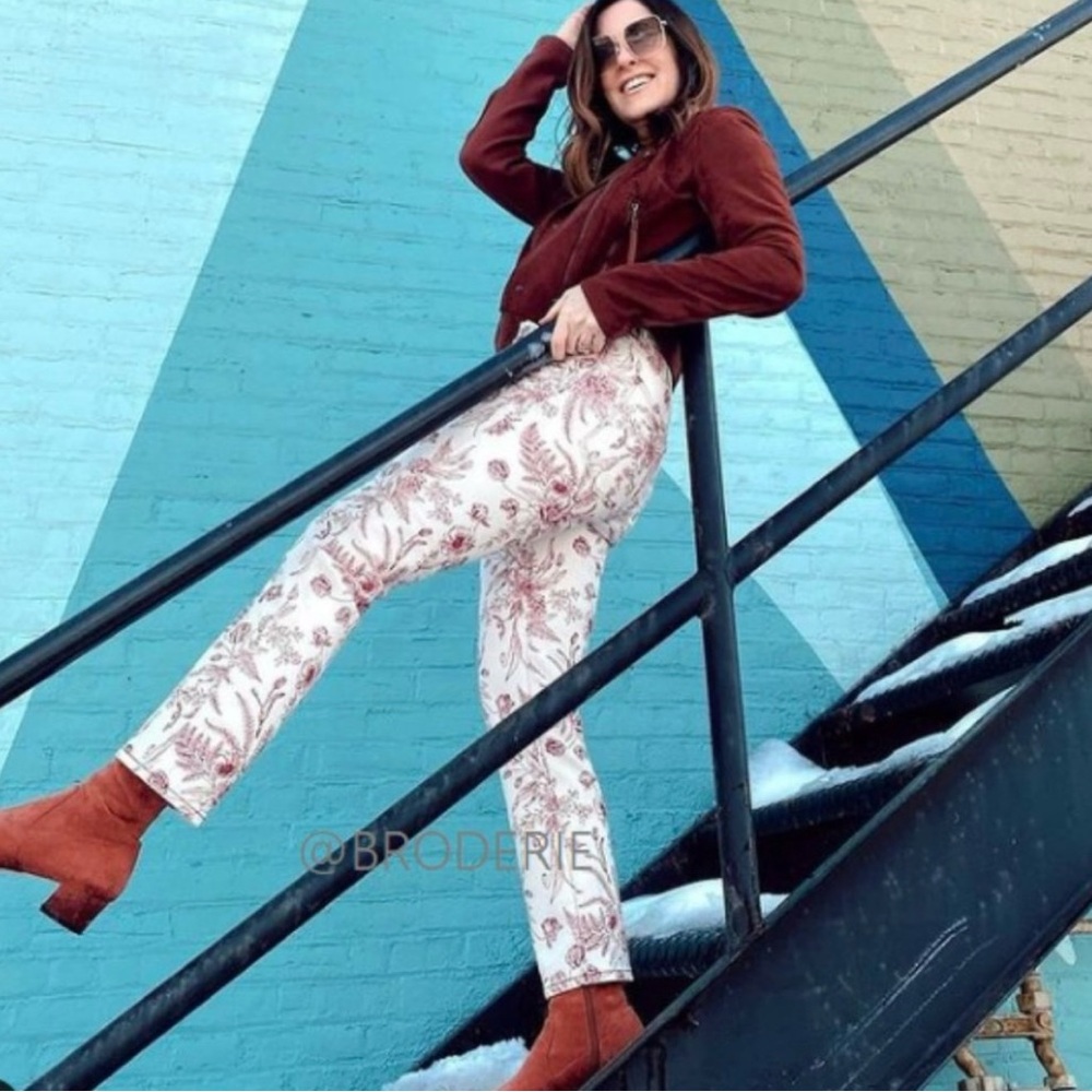 ANTHROPOLOGIE Pilcro Ultra High-Rise floral print Bootcut Jeans ##P00 - Picture 2 of 7